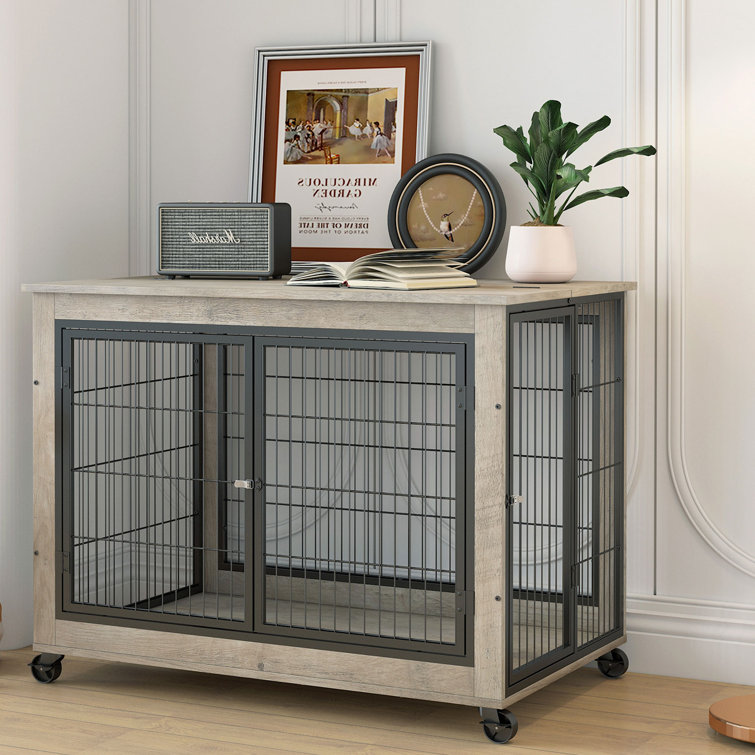 Tucker Murphy Pet Dog Crate With Double Doors And Lift Top